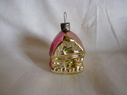 RÉGI ÜVEG KARÁCSONYFADÍSZ - HÁZIKÓ!