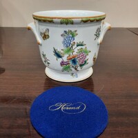 Antik, 1943-as Herendi Viktória mintás porcelán kaspó VBO