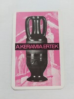 AMFORA-ÜVÉRT kártyanaptár 1973 - A KERÁMIA ÉRTÉK