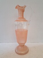 Szecessziós huta üveg kanna kiöntő karaffa szakított aljjal hibátlan