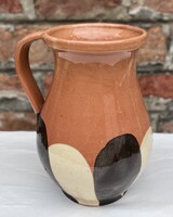 Mázas kerámia kancsó - kanna - tejes köcsög P. E. jelzéssel