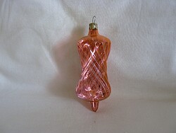 RÉGI ÜVEG KARÁCSONYFADÍSZ - LAMPION! (ÁTTETSZŐ!)