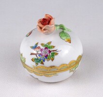 1Z008 Viktória mintás Herendi porcelán bonbonier 7.5 cm