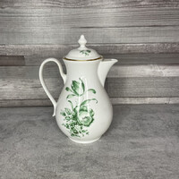 Czechoslovakia Bohemia zöldmintás aranyozott porcelán kancsó