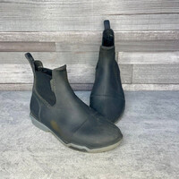 Decathlon Fouganza rövid szárú gyerek lovaglócsizma sötétszürke talppal 35