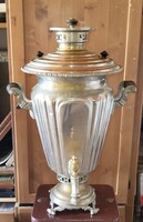 Közel 130 éves antik Orosz faszenes, cári két fejű sas, nyomott pecsétes, réz szamovár 1898-ból...