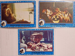 E.T. A földönkívüli 3 db. eredeti 1982-es Universal Studios kereskedelmi kártya egyben