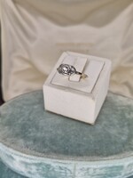 Art deco antik arany gyűrű brillel és apró gyémántokkal