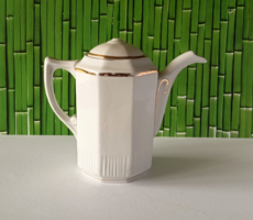 RÉGI FEHÉR- ARANY CSEH PORCELÁN KÁVÉS KANNA,KIÖNTŐ