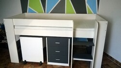 Gyerek Galéria ágy - íróasztal - tároló