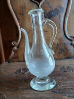 Régi fújt üveg keresztelő kancsó