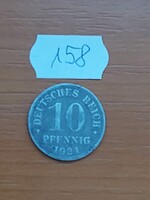 NÉMET BIRODALOM DEUTSCHES REICH 10 PFENNIG 1921 Cink, II. Vilmos  158.