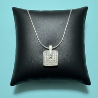 Jelzett 925 ezüst nyaklánc medállal, sterling ezüst lánc, 52 cm-es ezüst nyaklánc, ezüst nyakék