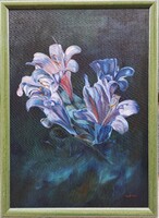 Cene Gál István (1969-) Virágok, 70x50 cm.
