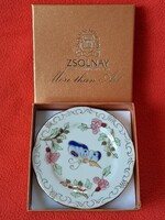 Zsolnay pillangós / pillangó mintás tálka / ékszertartó gyári dobozban!