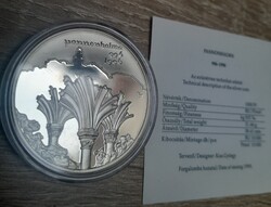Pannonhalma ezüst érme 1000 forint (1995) certivel, kapszulázva, szivárványos patinával