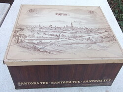 Magyméretű Santora fém tea doboz-ládika-tároló   Bécs látképével1920-as évek 32x28x14 cm