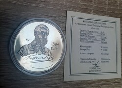 Kossuth Lajos ezüst érme 500 Ft (1994) certivel, kapszulázva, szivárványos patinával