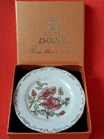 Zsolnay  virágmintás tálka / ékszertartó gyári dobozban!