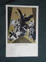 Képeslap,Eucharisztikus Kongresszus Budapest,grafikai,Benczur Pinx : Deo Gratias, 1938-