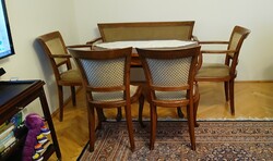 Komplett 6 részes tömörfa étkező /kb 1940 évek/ lakásba tehető, hibátlan kápittal.