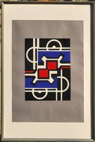 Nicolas (Miklós) Schöffer (1912-1992) Varigráfia szita Eredeti Garanciával!