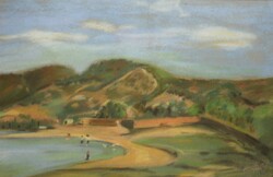 (N) Faragó ’928 jelzéssel : Tóparti táj alakokkal