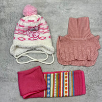 Brendon, So cute rózsaszín sapka 2 db sál szett 9-12 hó