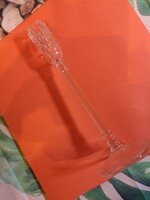 Különleges szálas fujt üveg gyertya tartó 21x3cm talp része 7cm