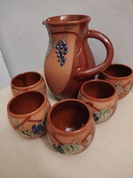 Boros agyagkorsó készlet 6 csészével