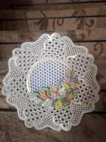 Kézi készítésű porcelán Ajkai falitányér Nagy méretben!