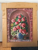 Szabó László , csendélet 39x51cm olajfestmény. Kisautó, játék csere is érdekel