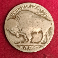 1936. Buffalo/indián fej 5 cent (Iron Tail (indián őslakos, az Oglala Lakota törzsfőnöke) USA (1178)