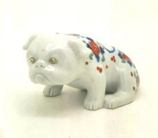 Japán Imari porcelán bulldog kutya 19. Század 15cm