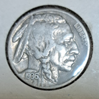 1936. Buffalo/indián fej 5 cent (Iron Tail (indián őslakos, az Oglala Lakota törzsfőnöke) USA (2102)