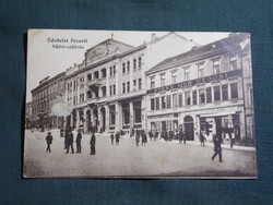 Képeslap,Pécs,Széchenyi tér,Nádor szálló,Stern Mór bazár látkép,részlet,Alt és Böhm kiadás,1905-