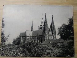 Régi Csehszlovák lap, Prága, Prágai Vár, képeslap 1957-ből