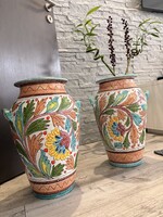 Nagyméretű vintage kerámia padlóvázák – olasz Fratelli Fanciullacci-stílusvilággal -46 cm.
