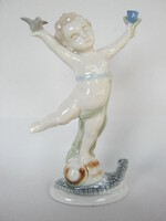 Lippelsdorfi német porcelán puttó