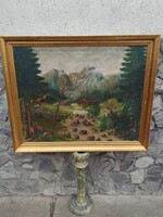 Szarvas tájkép blondel keretben