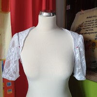 ESKÜVŐ BOL31 - Menyasszonyi rövid ujjú csipke boleró - több színben és méretben