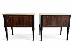 Olasz Art Deco stílusú éjjeliszekrény pár, 1950-es évek