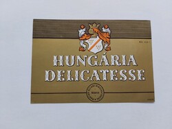HUNGÁRIA DELICATESSE boros, italos címke 0.8 l - MAGYAR ÁLLAMI  PINCEGAZDASÁG BUDAFOK