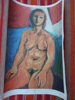 Aknay János - Fiatal Nő - Szitanyomat - Grafika - 33x44 cm - 2008