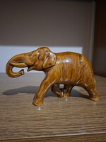 Ritka porcelán barna mázas elefánt. 22,5 cm. Hibátlan