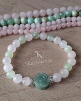 Jáde rózsakvarc karkötő