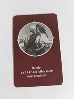OTP kártyanaptár 1978.  évi - Részlet az 1942-ben kibocsátott húszpengősről