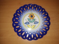 Habán áttört kerámia falitányér - átm. 22 cm (n)