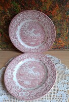 2 db. Angol Broadhurst Staffordshire est 1847 Ironstone süteményes tányér - teljesen hibátlan