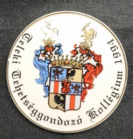 Teleki Tehetséggondozó Kollégium 1994 emléplakettje Hollóházi porcelán